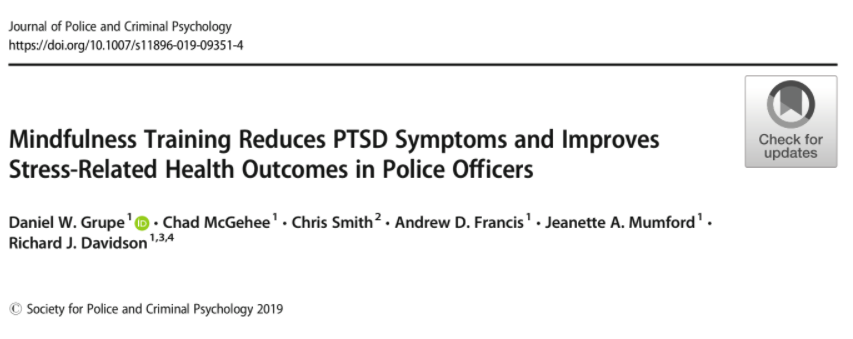 research behind how mindfulness prevents from ptsd symptoms in law enforcement
